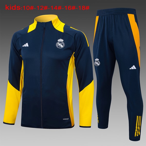 Kinder Trainingsanzug Real Madrid 2024-2025 Blau Gelb 3